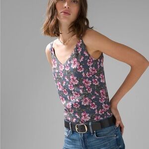 Pink and White Sleeveless Camisole Top